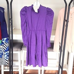 Girls Purple Long Sleeve Dress